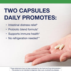 Capsules close-up showing 20 billion CFU Lactobacillus plantarum 299v formula.