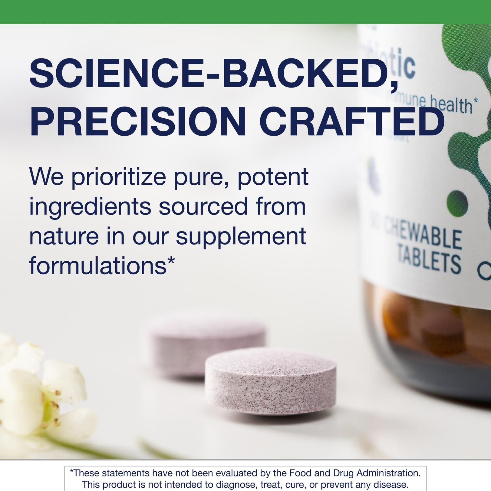 Grape-flavored chewable tablet from Metagenics UltraFlora Kids Probiotic.