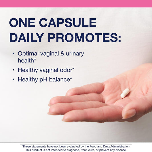 Close-up of Metagenics UltraFlora Women’s Probiotic capsules ready for daily use.
