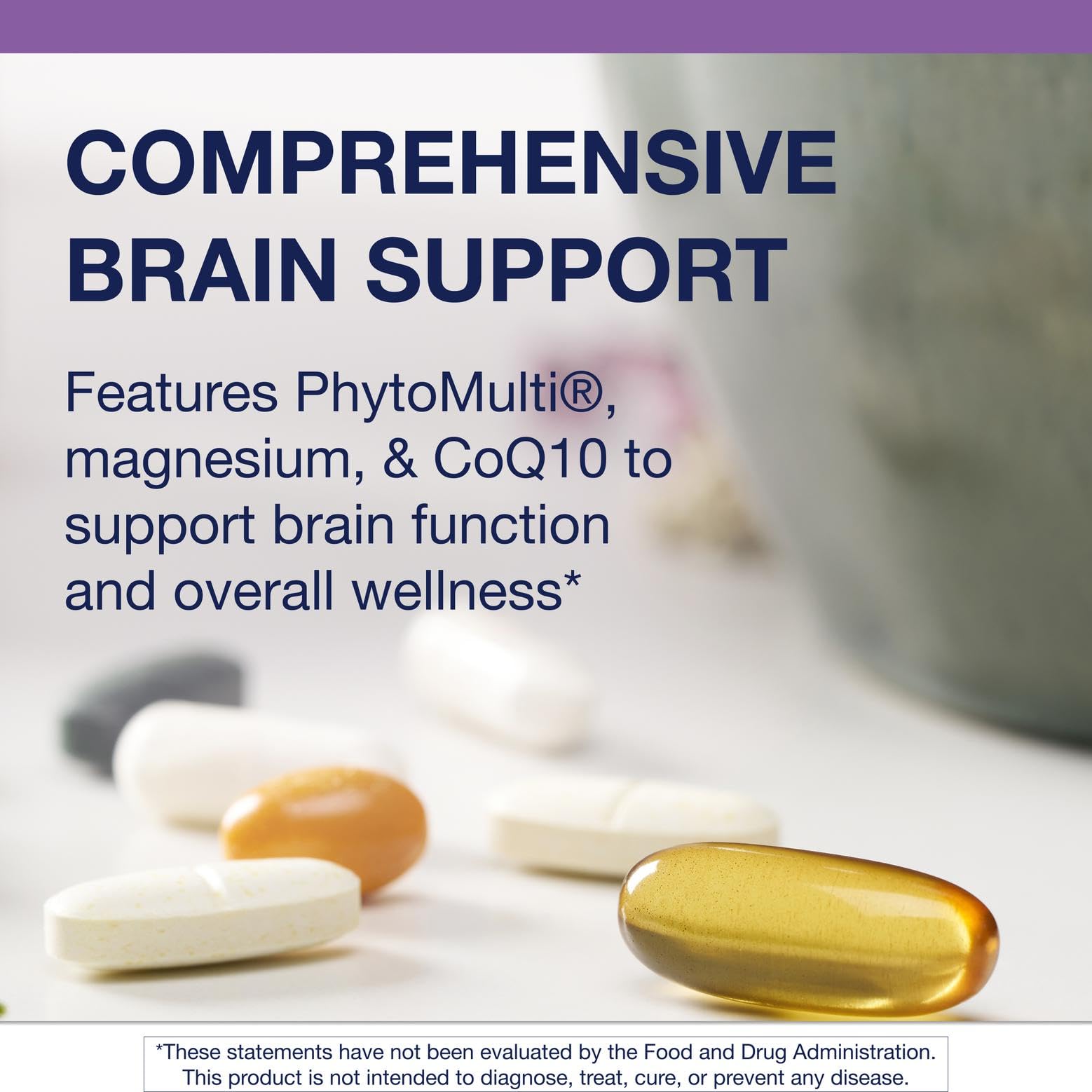 Metagenics DHA softgels close-up highlighting omega-3 support for memory-friendly wellness