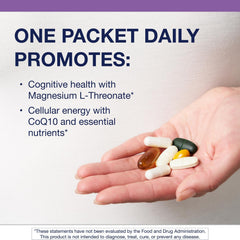 Metagenics Wellness Essentials Brain Health bottle and capsules for focused daily use