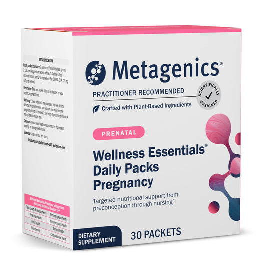 Metagenics Wellness Essentials Pregnancy bottle offering daily prenatal nutrition