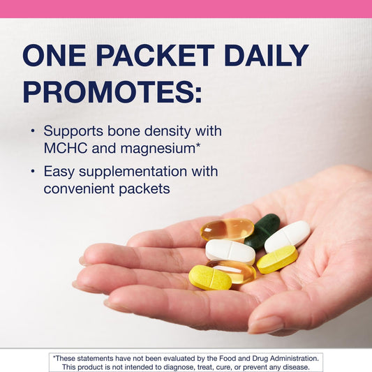Metagenics Women's Prime bottle close-up highlighting easy daily packets