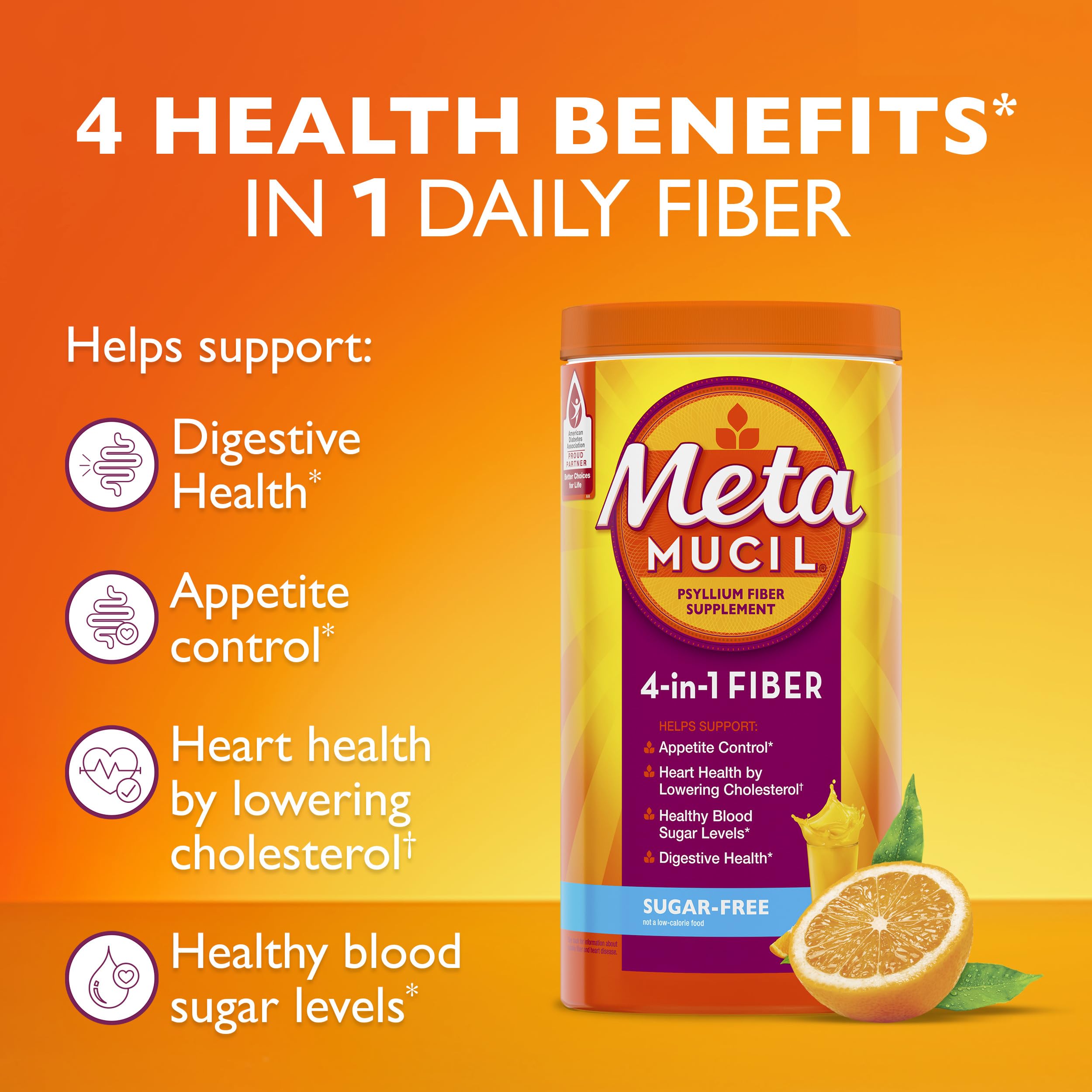 Metamucil daily fiber scoop ready to mix into a drink