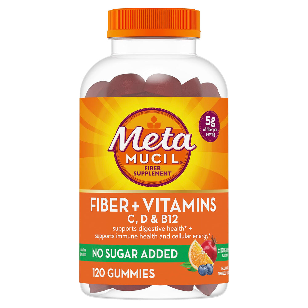 Metamucil fiber gummies citrus-berry bottle no sugar added daily fiber