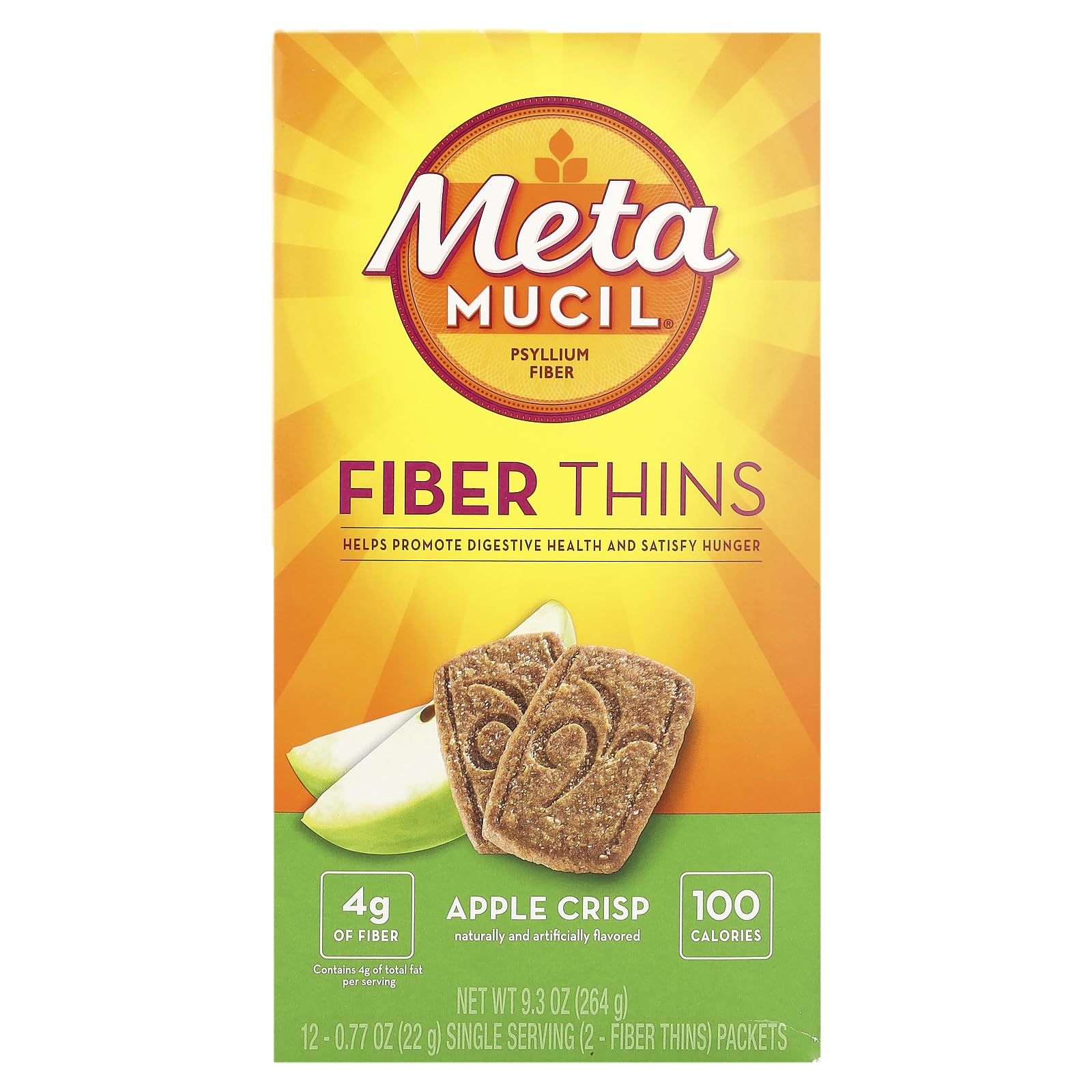 Metamucil Fiber Wafers Apple Crisp pack-2 image, convenient on-the-go fiber snack.