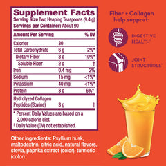 Metamucil front label packshot communicates flavor and three-in-one benefits.