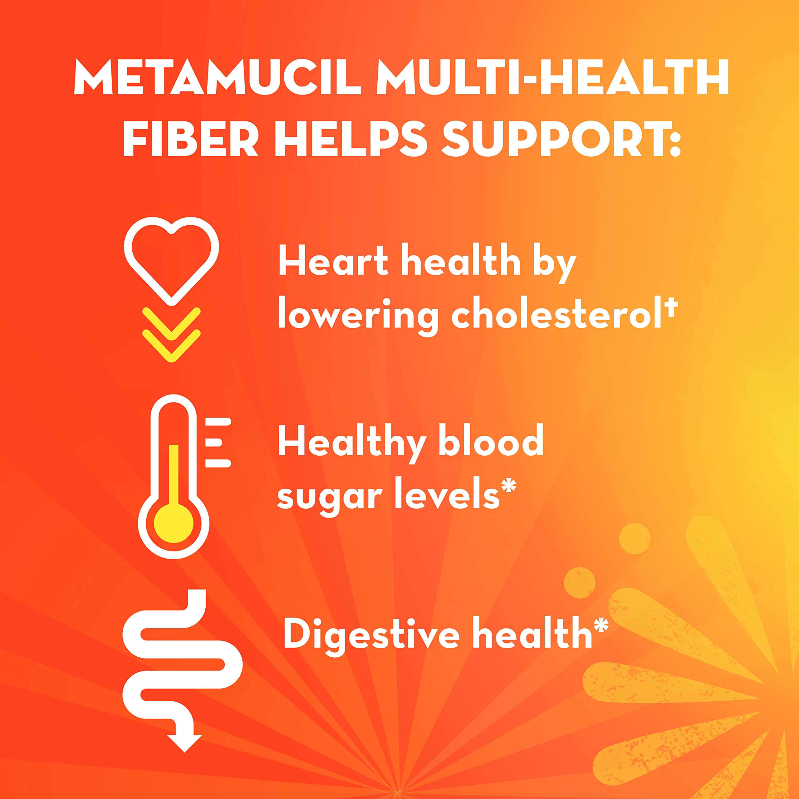 Metamucil psyllium husk fiber bottle illustrates plant-based fiber benefits.
