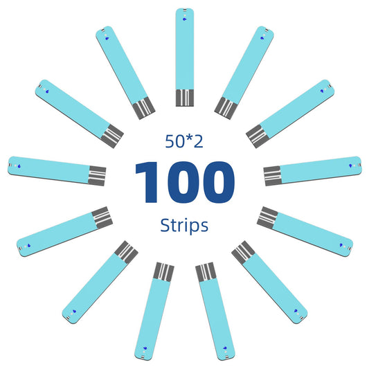 Metene TD-4116 strip close-up demonstrates correct orientation for accurate reading.