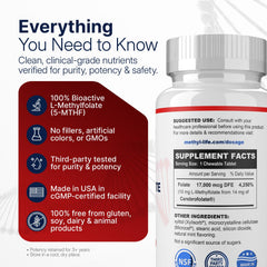 Methyl-Life L-Methylfolate chewable label highlights Cerebrofolate purity.