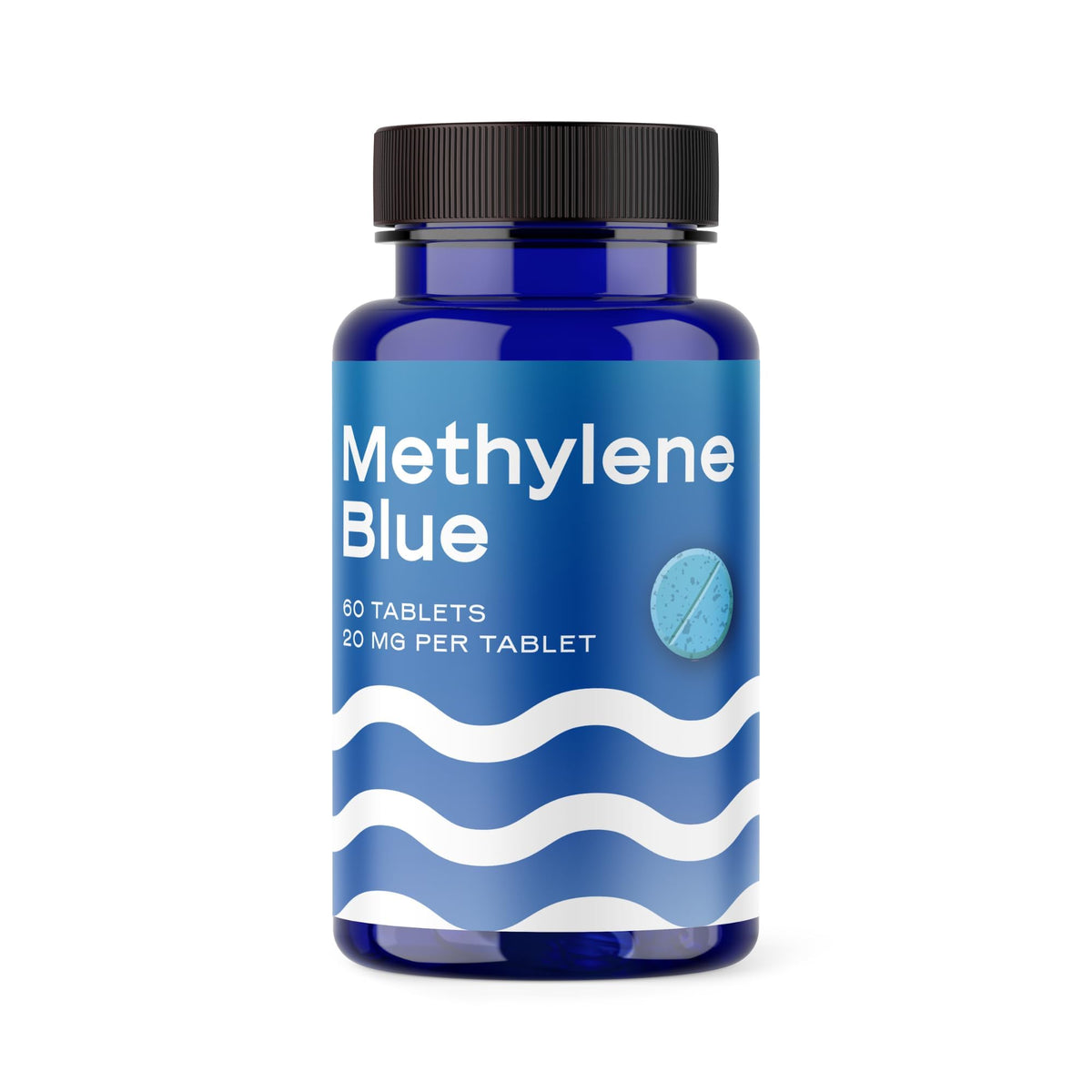 Methylene Blue 20mg tablet packaging showing compact, ready-to-use format for easy dosing