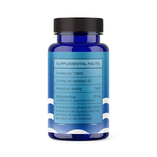 USP grade methylene blue tablets emphasizing purity and independent testing