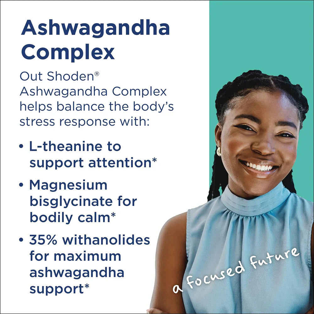 MethylPro Ashwagandha Complex label detail highlighting Shoden Ashwagandha ingredients.