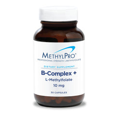 MethylPro B Complex bottle cap showing easy daily energy support.