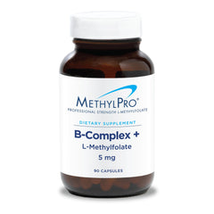 MethylPro B Complex bottle label highlighting methylated vitamins for daily energy support