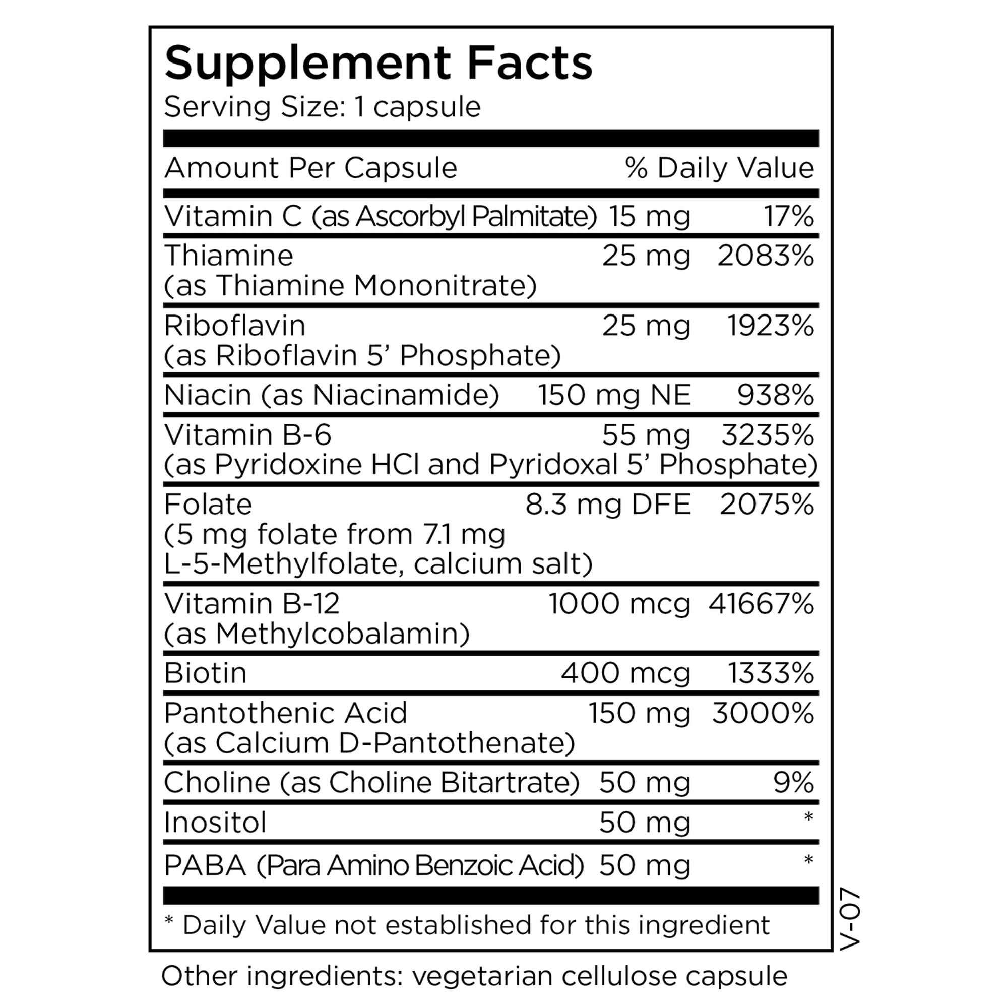 MethylPro B Complex capsules ready for daily use