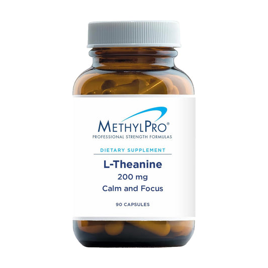 MethylPro L-Theanine 200mg bottle for calm focus during the day