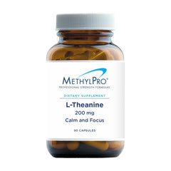 MethylPro L-Theanine 200mg bottle for calm focus during the day