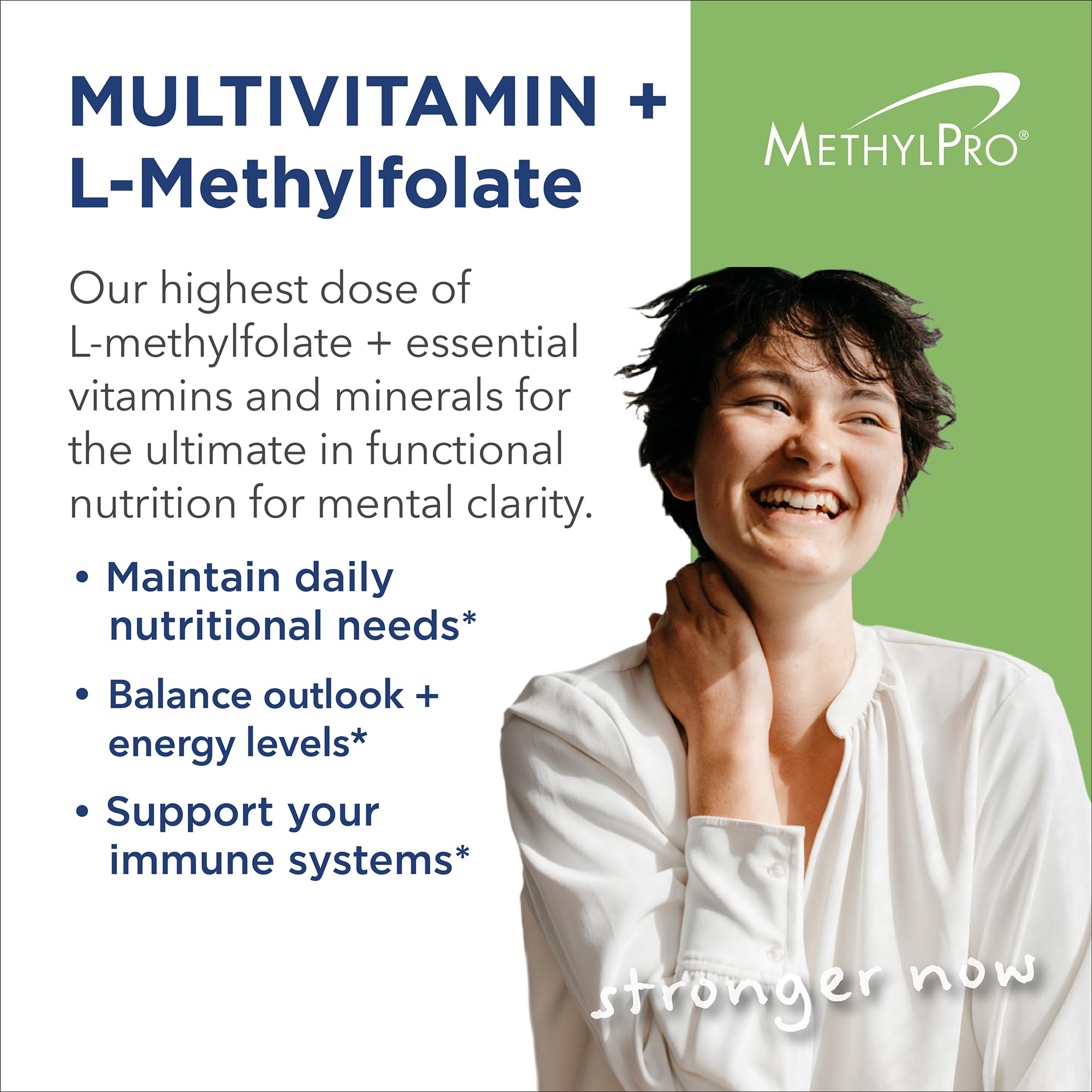 MethylPro label shows nutrition info and iron-free formula for balance