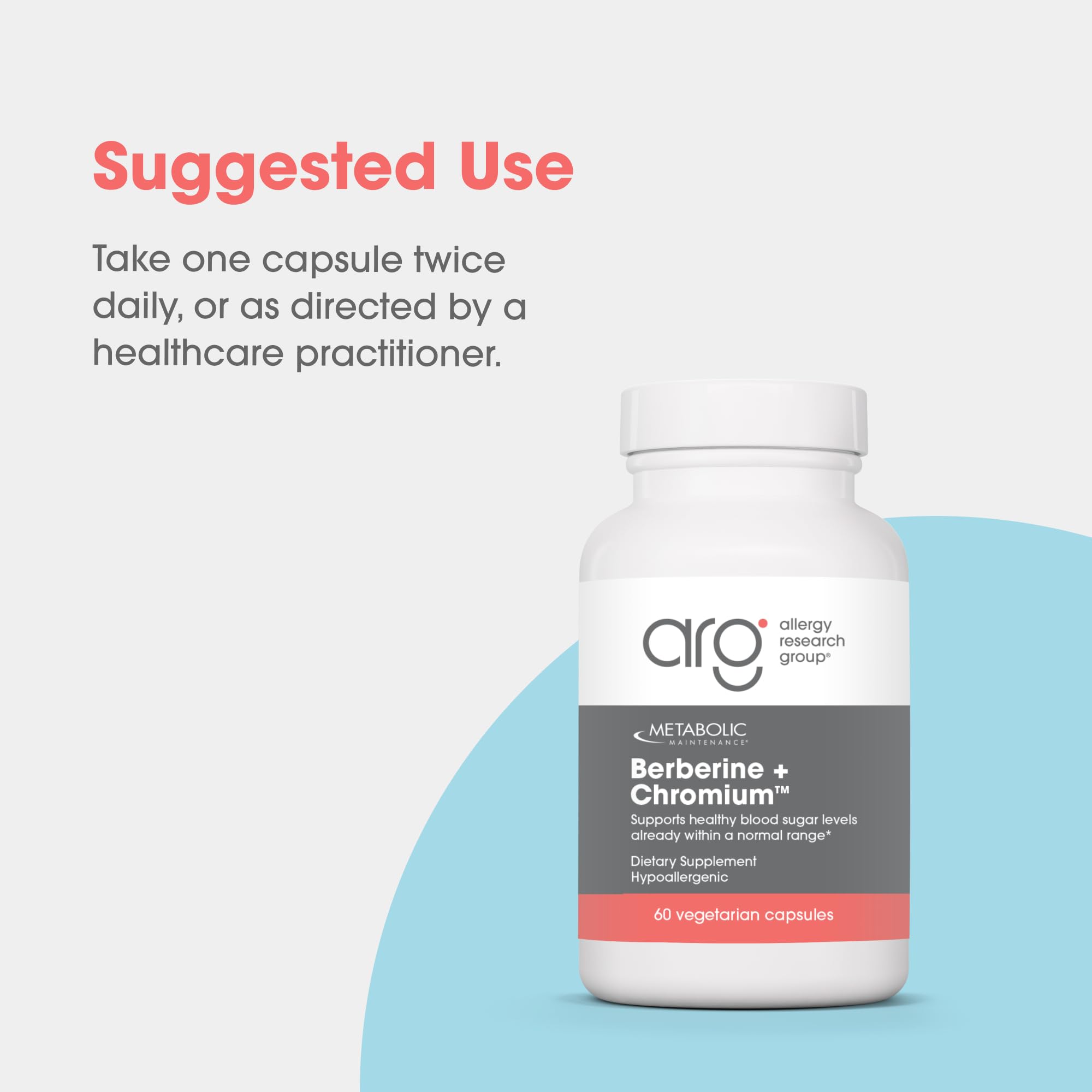 Ingredient panel showing berberine, magnesium, chromium for balanced metabolism