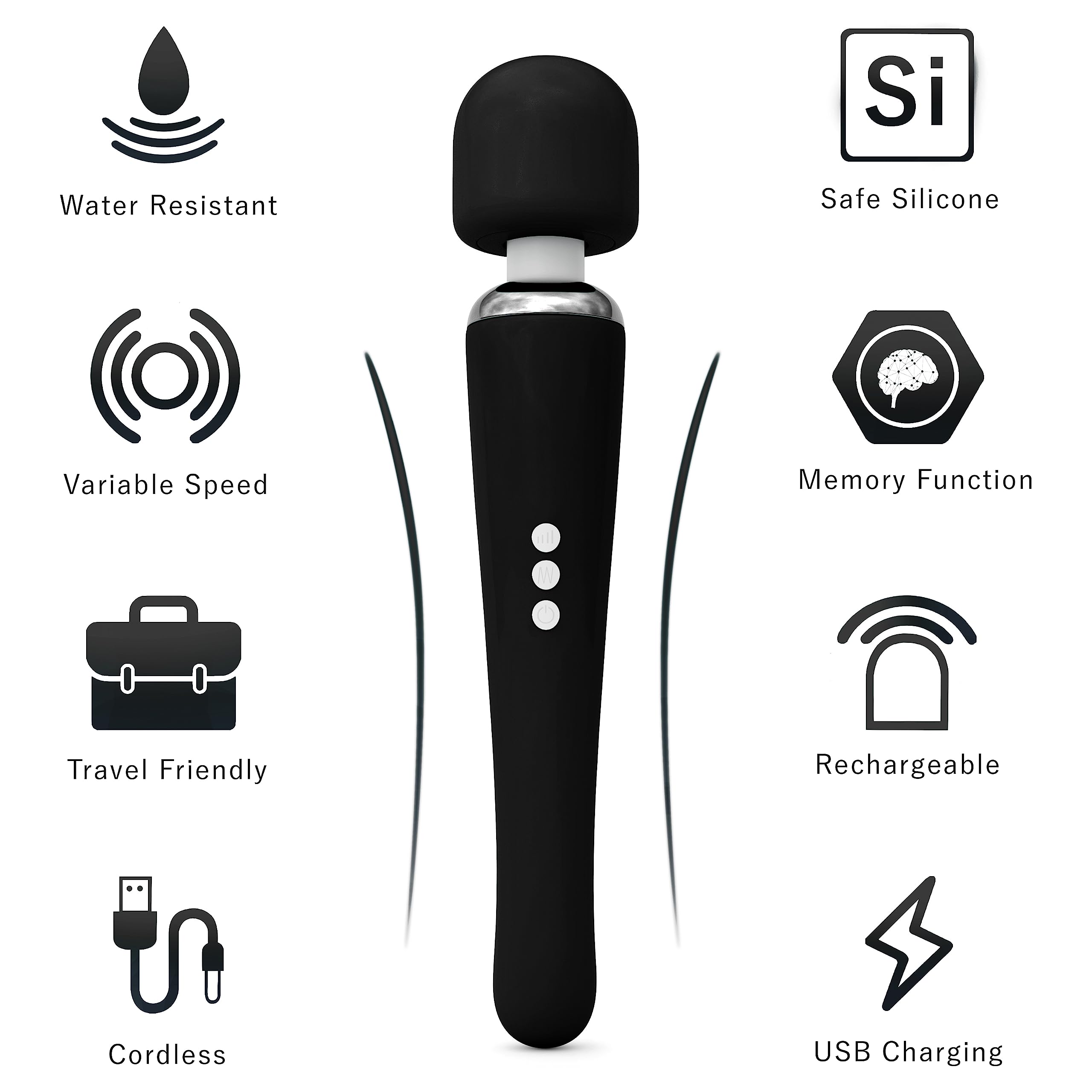 Metooka massager displaying 20 patterns for varied experiences.