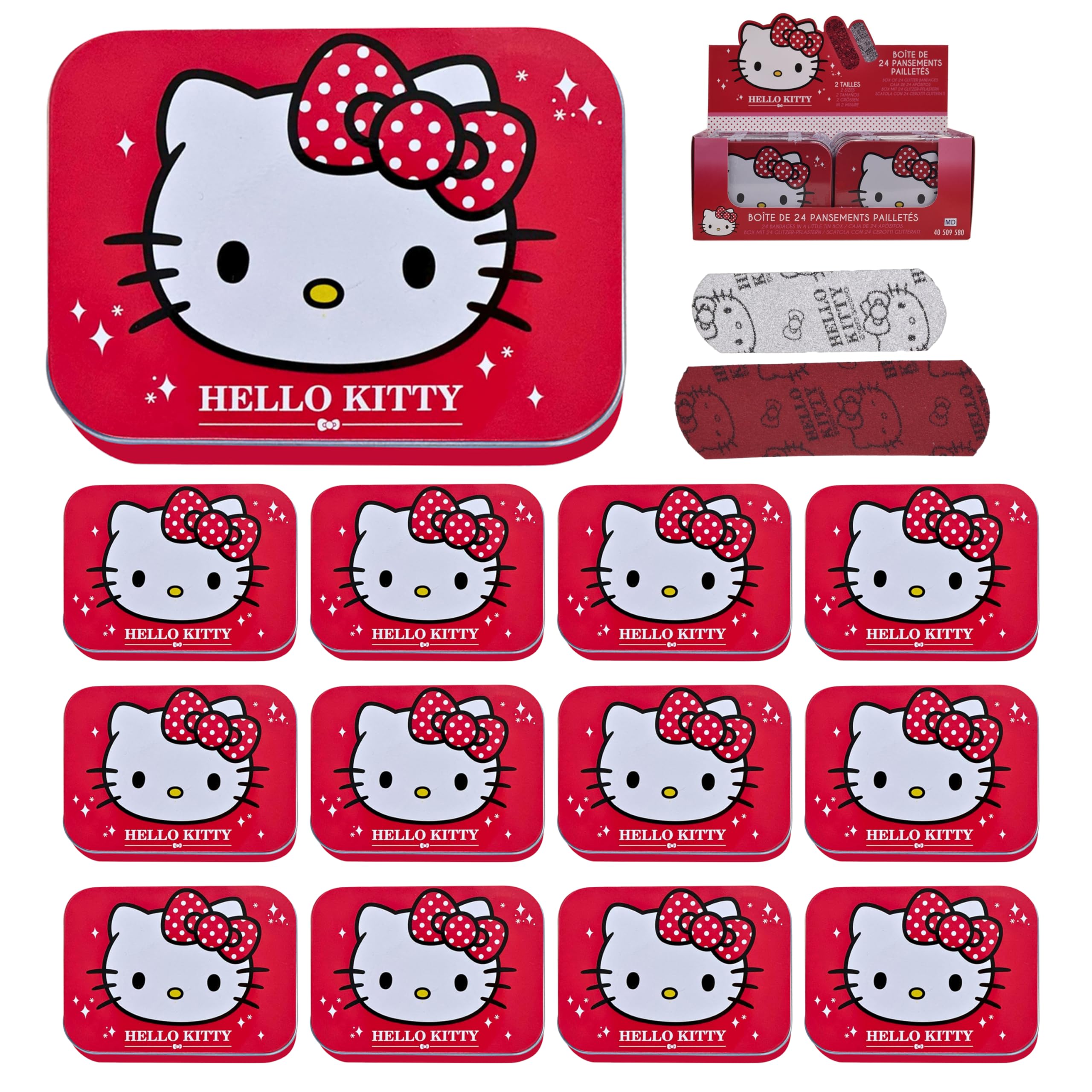 Mevsim Store Hello Kitty plaster tin for kids' backpacks, portable and fun.
