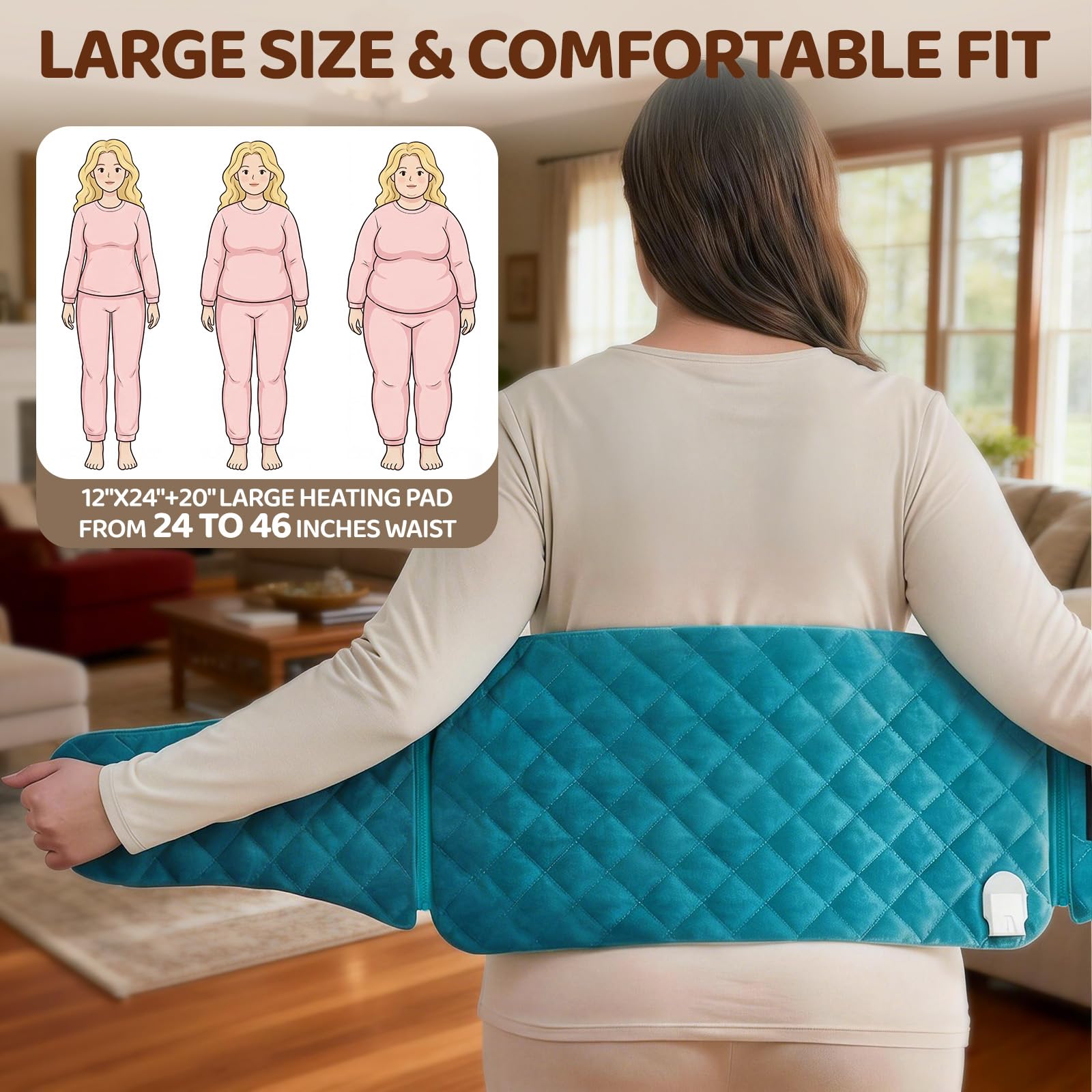 Mewaii heating pad LED controller shows easy, precise heat levels.