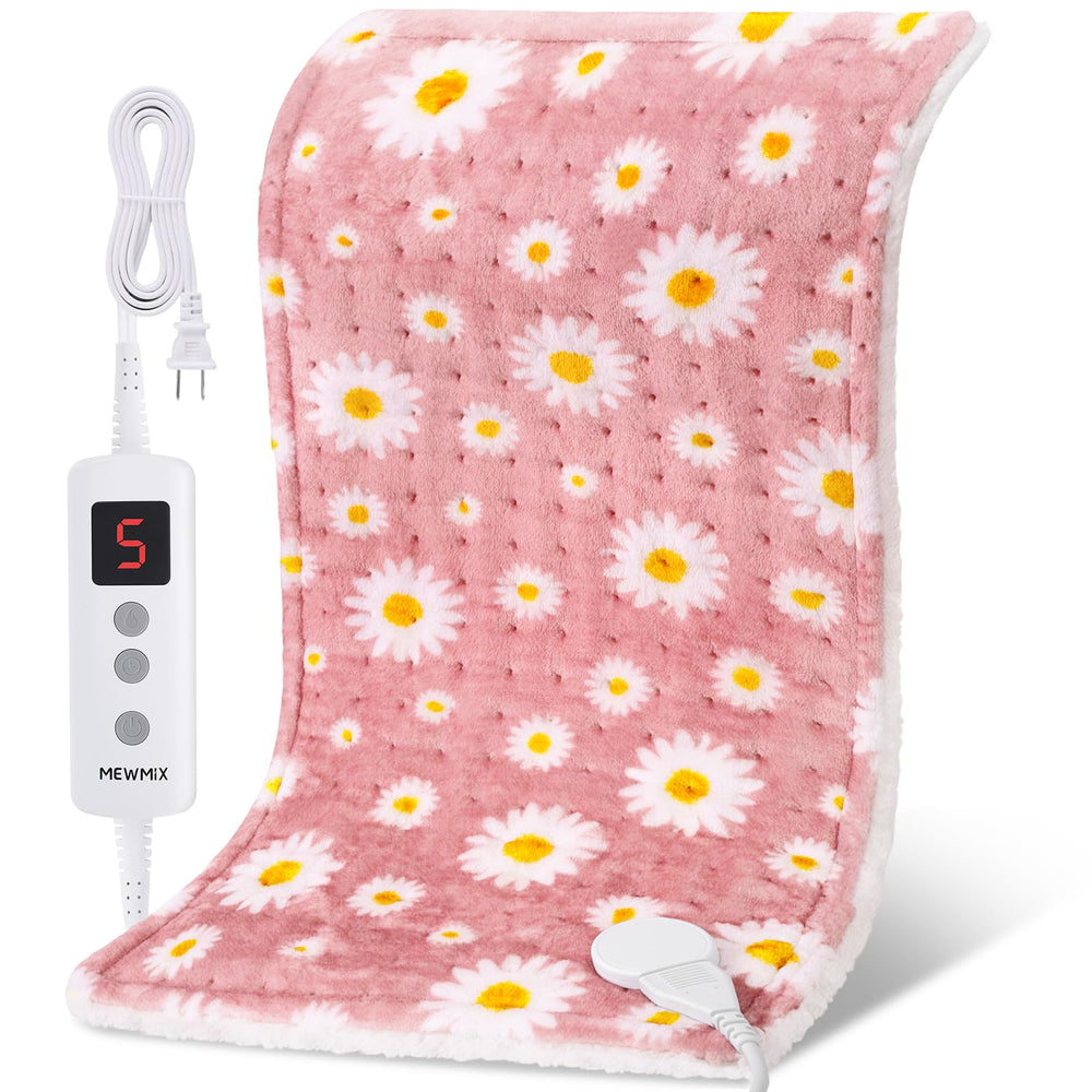 MewMix Daisy Heating Pad front pattern showing the pink daisy design for cozy warmth