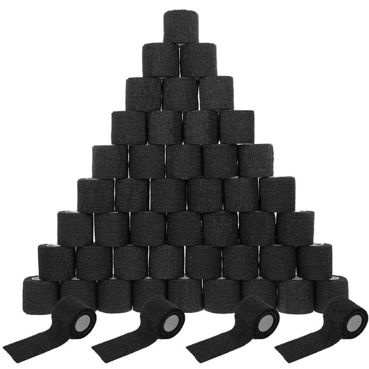 Meyeyaia 64-pack black bandage wrap rolls for quick at-home use