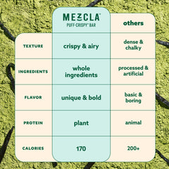 Mezcla Bar close-up texture highlighting puff-crisp bite.