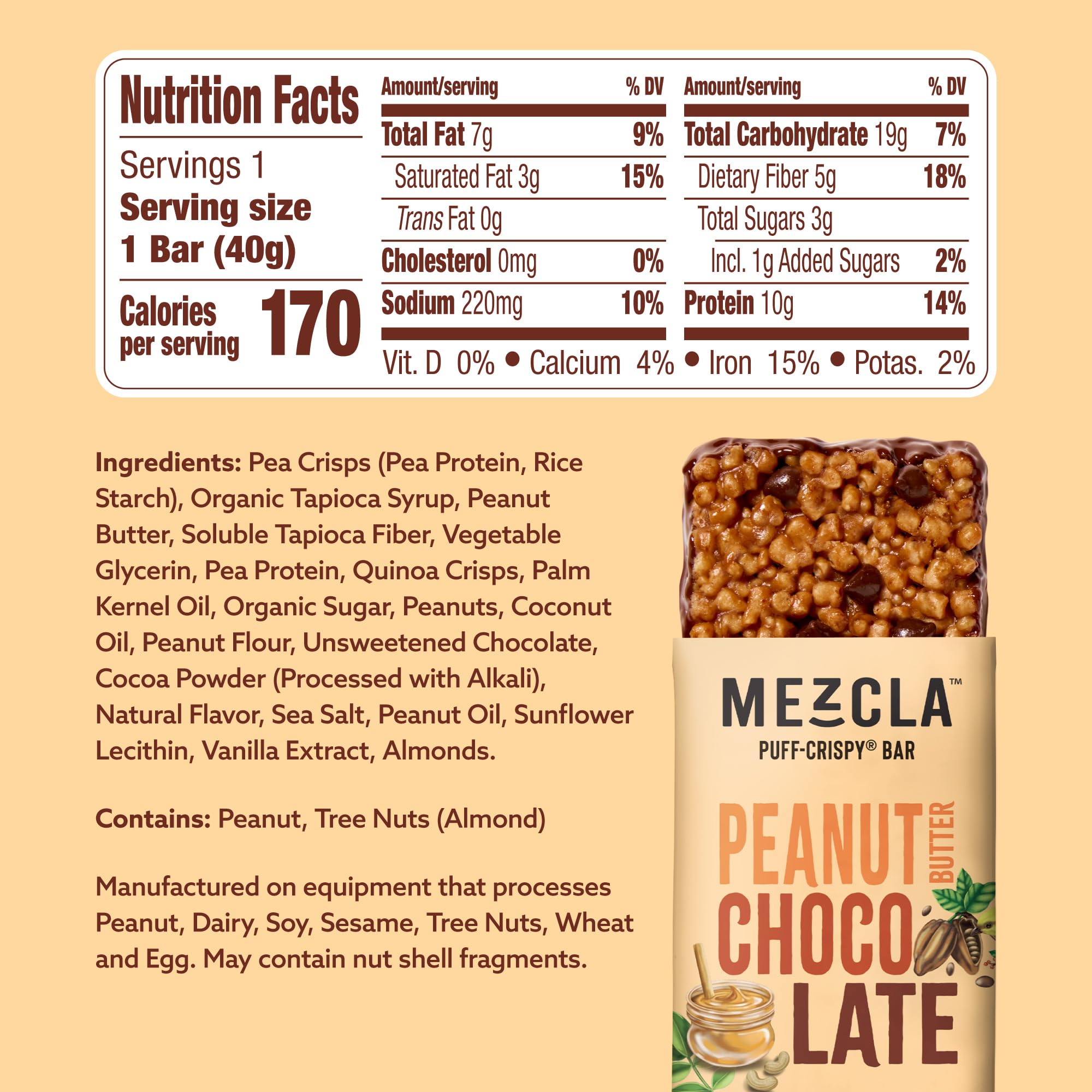 Mezcla Puff-Crispy Bar texture close-up highlights airy crunch and creamy finish