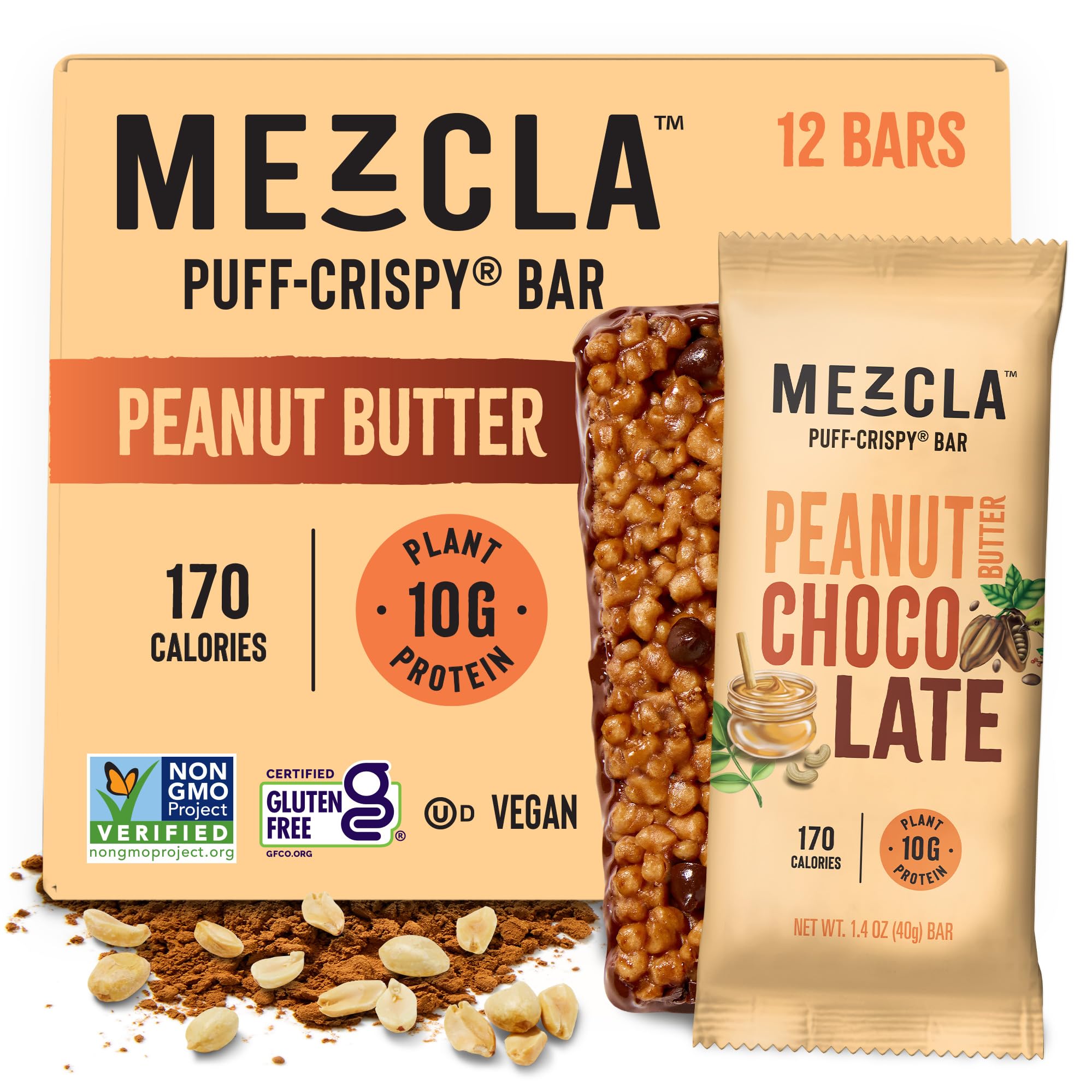 Mezcla Puff-Crispy Bar with peanut butter chocolate – convenient unwrap for quick snacking