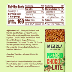 Mezcla puff-crispy bar pistachio-chocolate close-up showing texture
