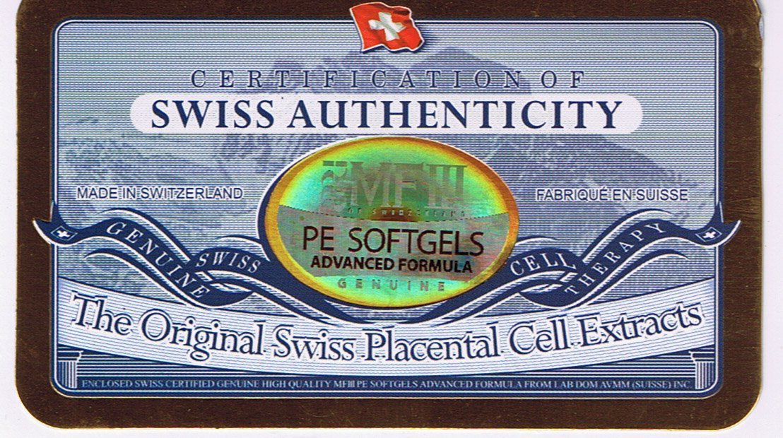 MFIII Original Swiss Placenta Softgels capsule image emphasizes controlled release and bioavailability.