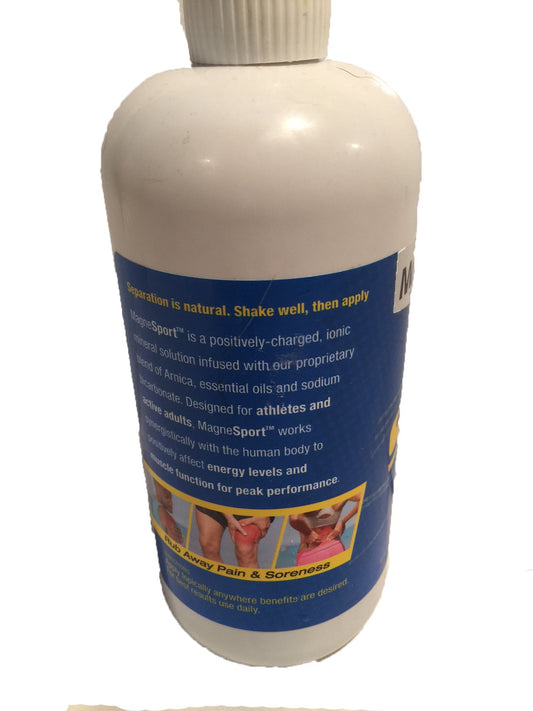 MG MagneSport Oil Mg12 being applied to skin after training for a refreshing massage.