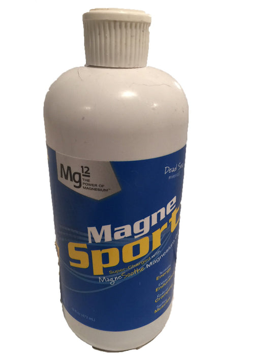 MG MagneSport Oil Mg12 bottle for post-workout energy and muscle support.