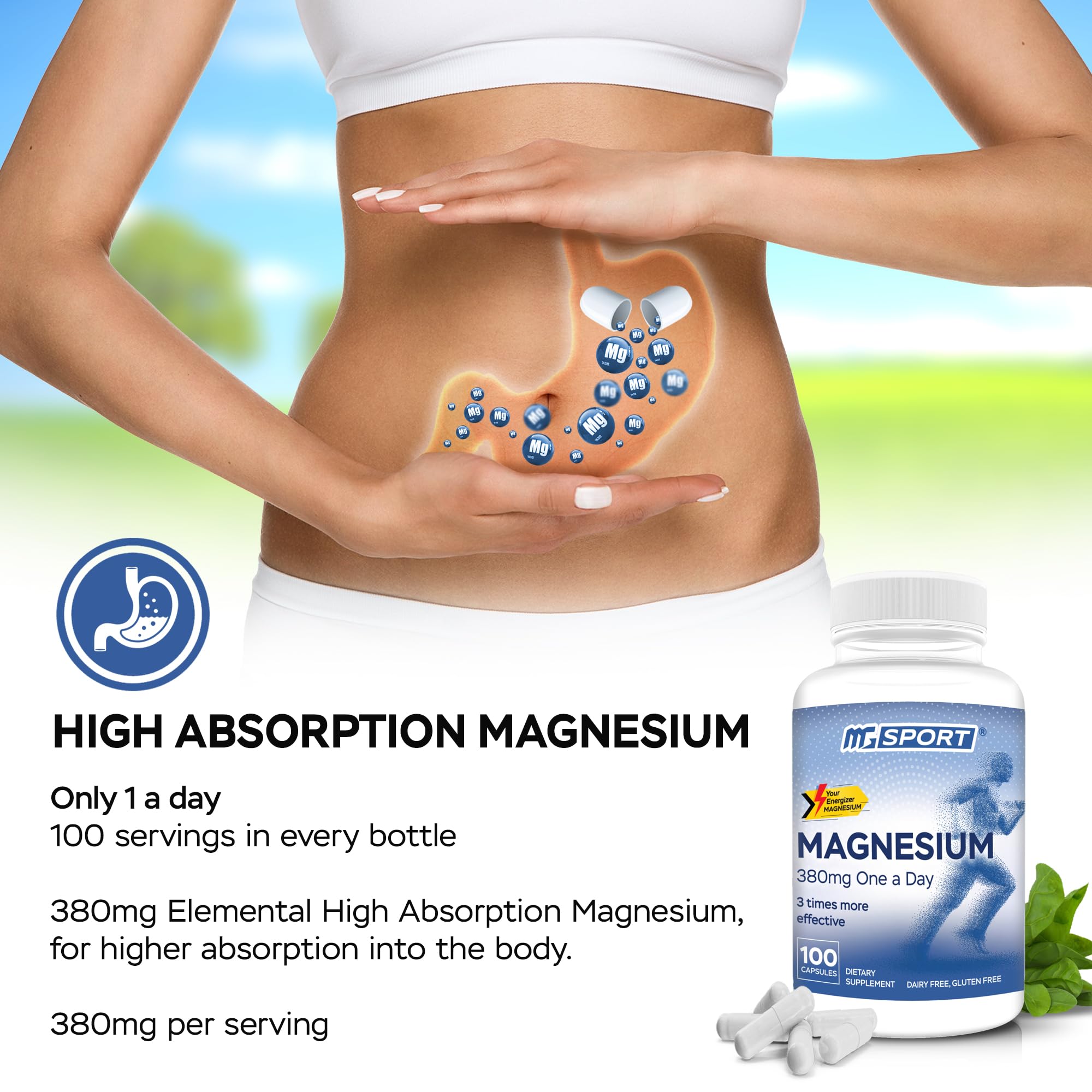 MgSport magnesium capsule ready to take at night for potential sleep support