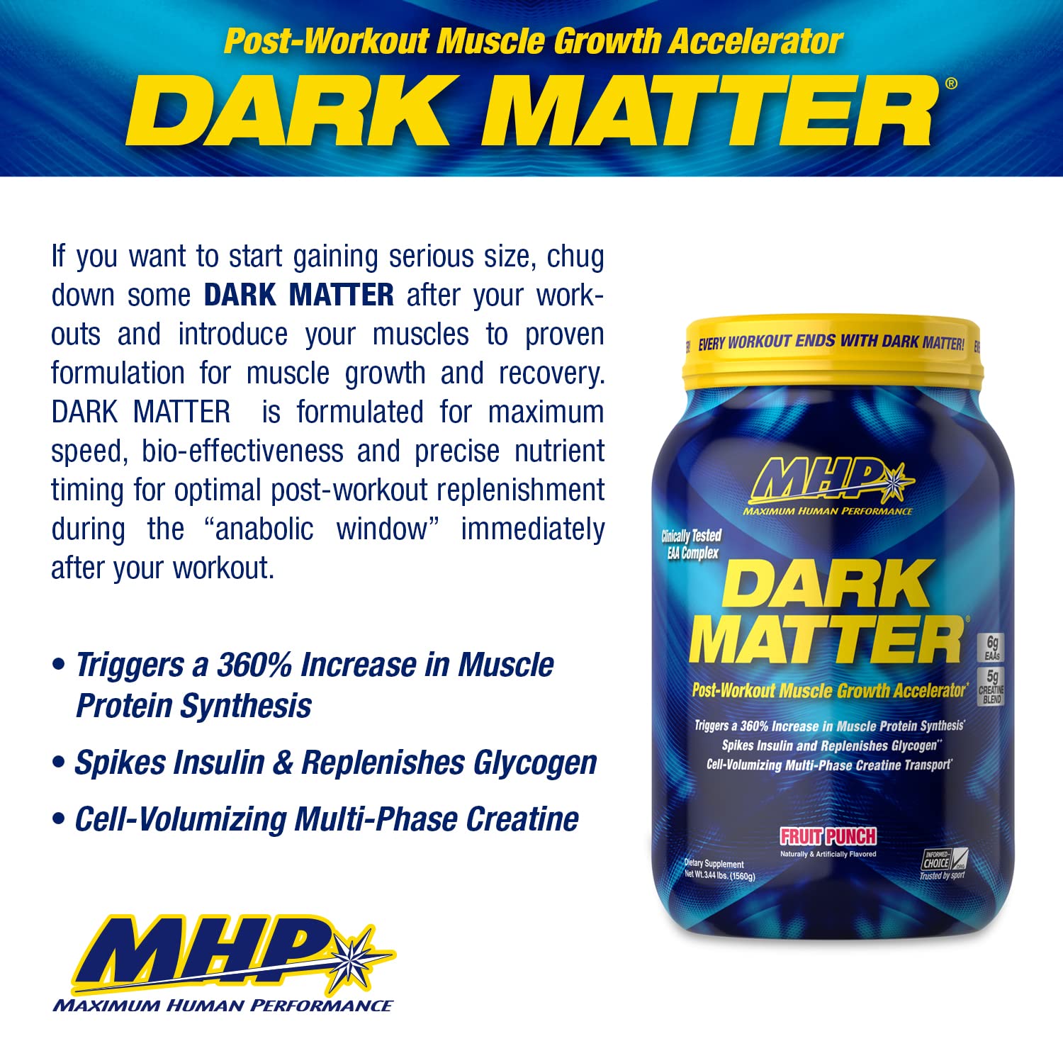 MHP Dark Matter scoop highlights precise dosing for nutrient timing