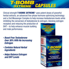 MHP T-Bomb 3xtreme bottle back panel with information