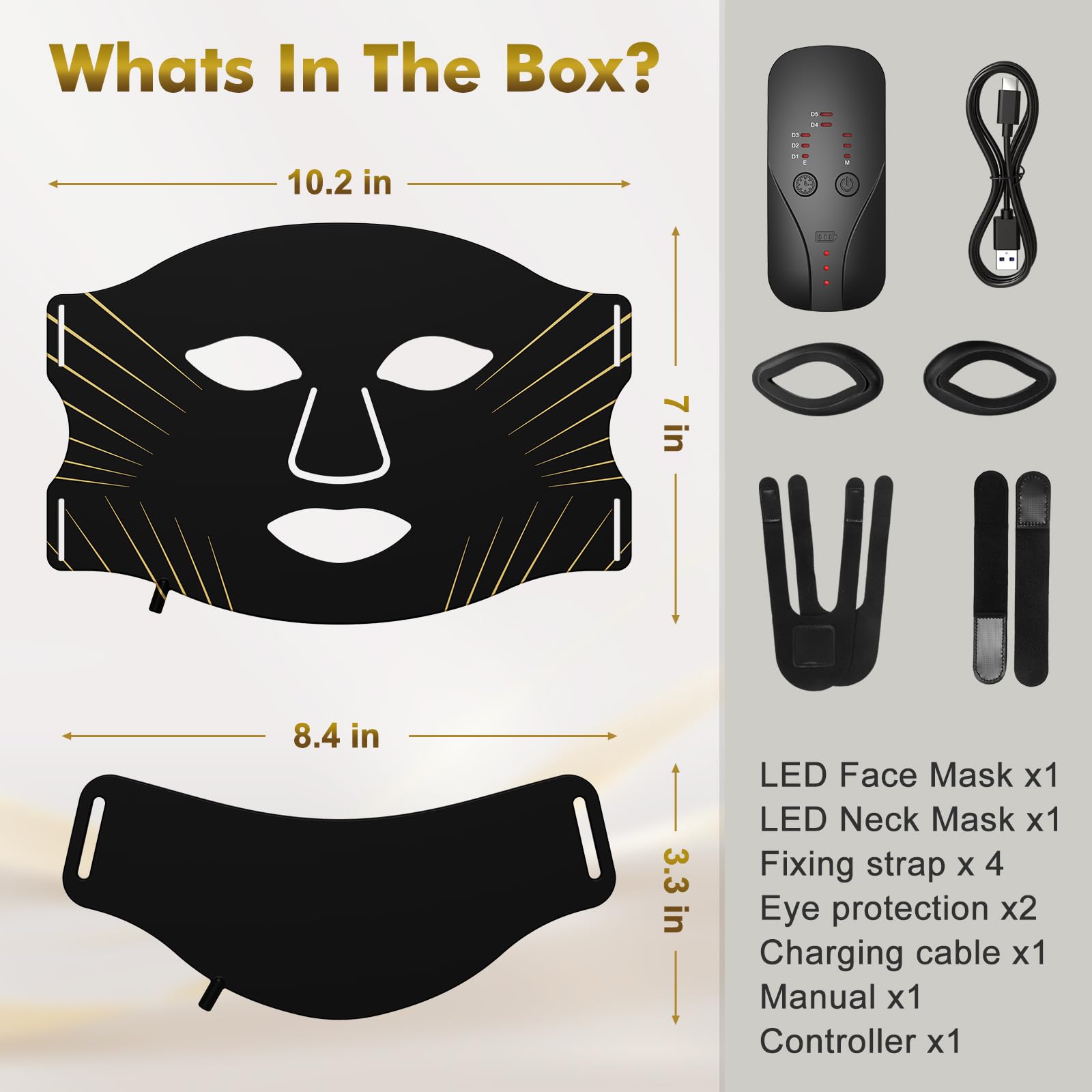 adjustable straps demonstrate secure, comfortable wear on face and neck
