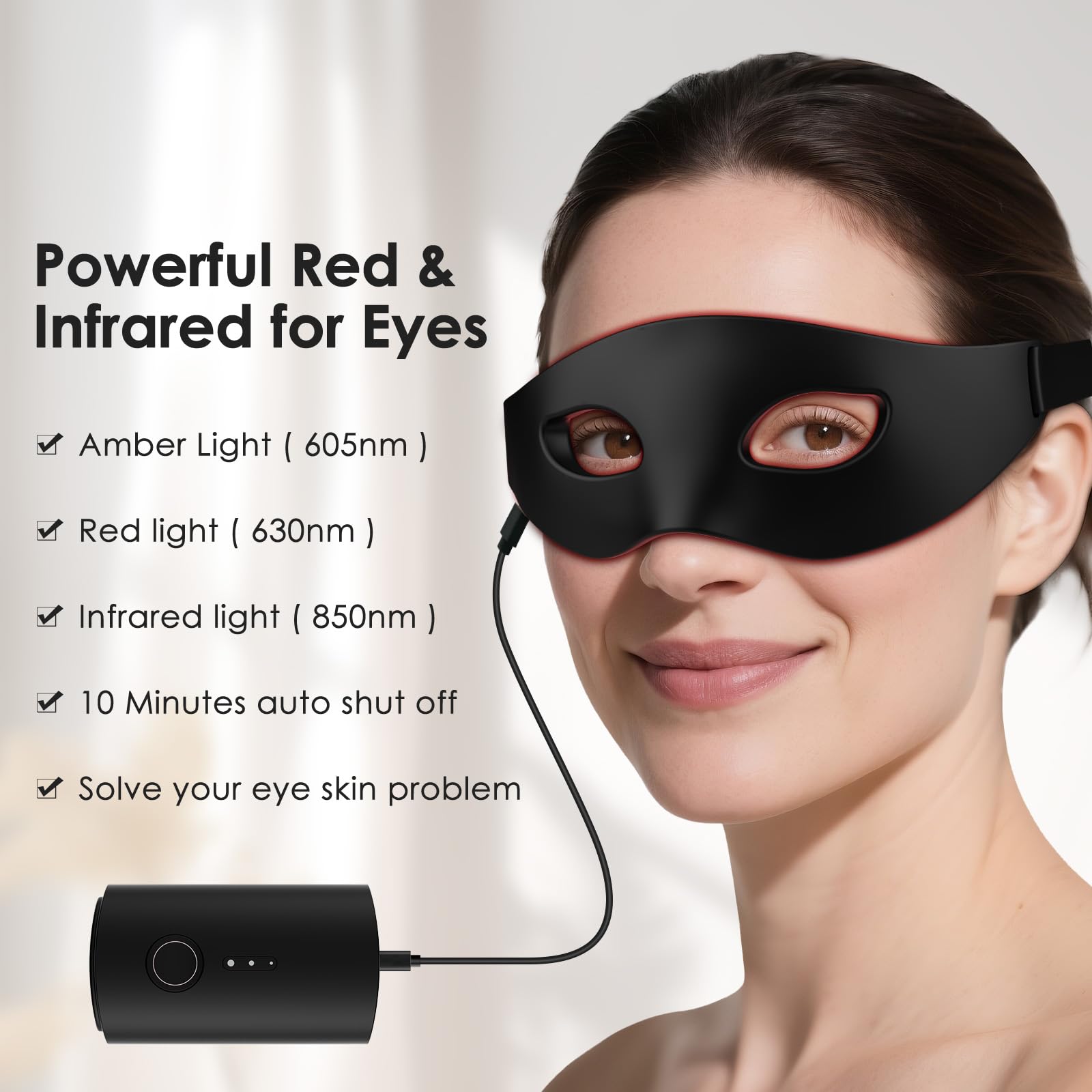 mhpoycd eye mask with low, medium, high modes for customizable comfort