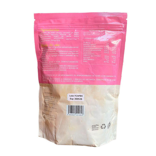 MI NUEVA SILUETA Full Carbs vanilla scoop demonstrates pre-workout energy support.