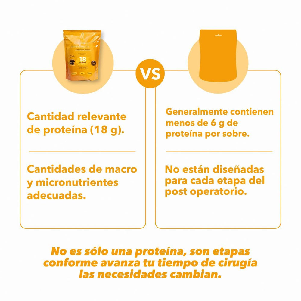 MI NUEVA SILUETA Gainer Pro vanilla pour into glass.