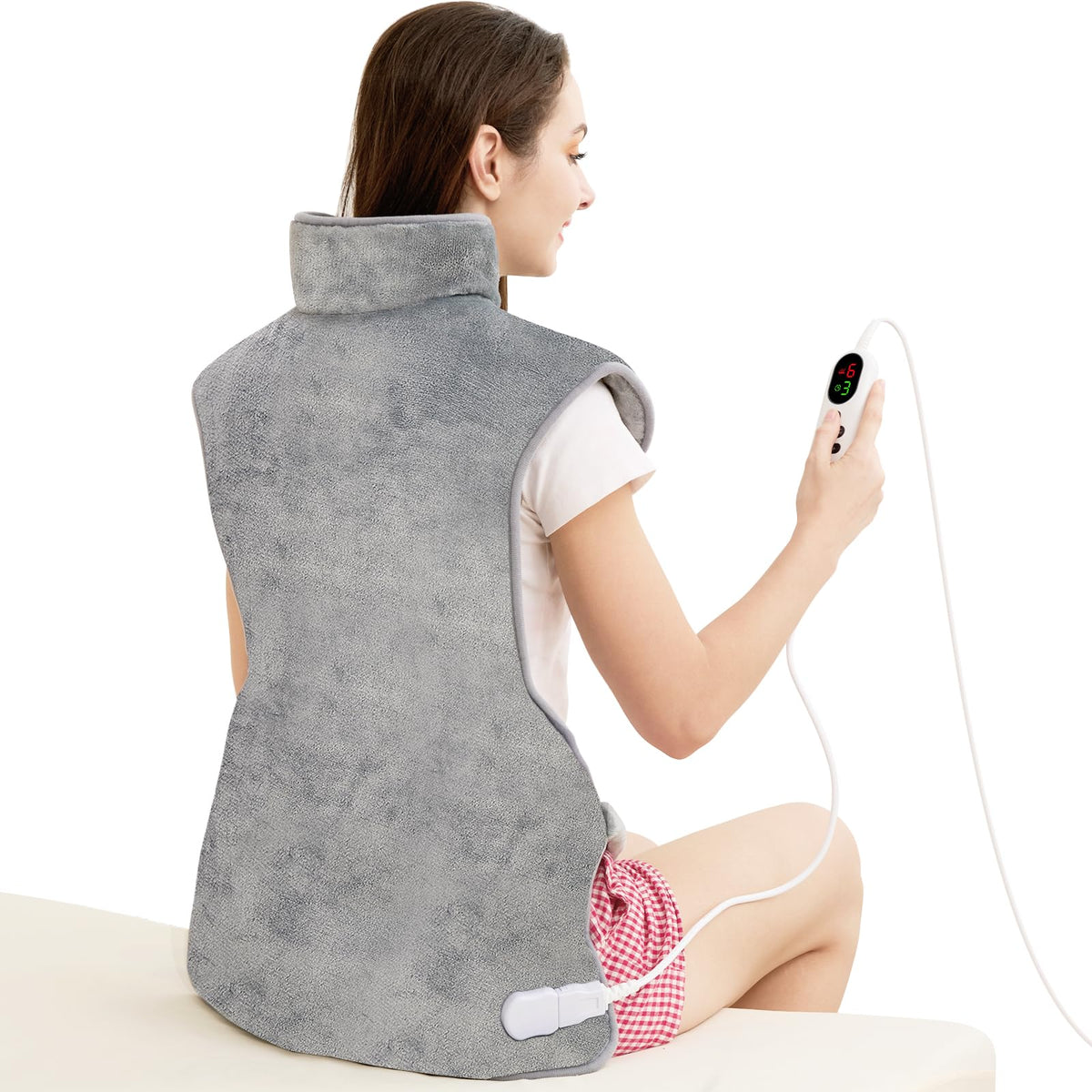 Mia&Coco heating pad with XL coverage for back, neck and shoulders, for targeted warmth.