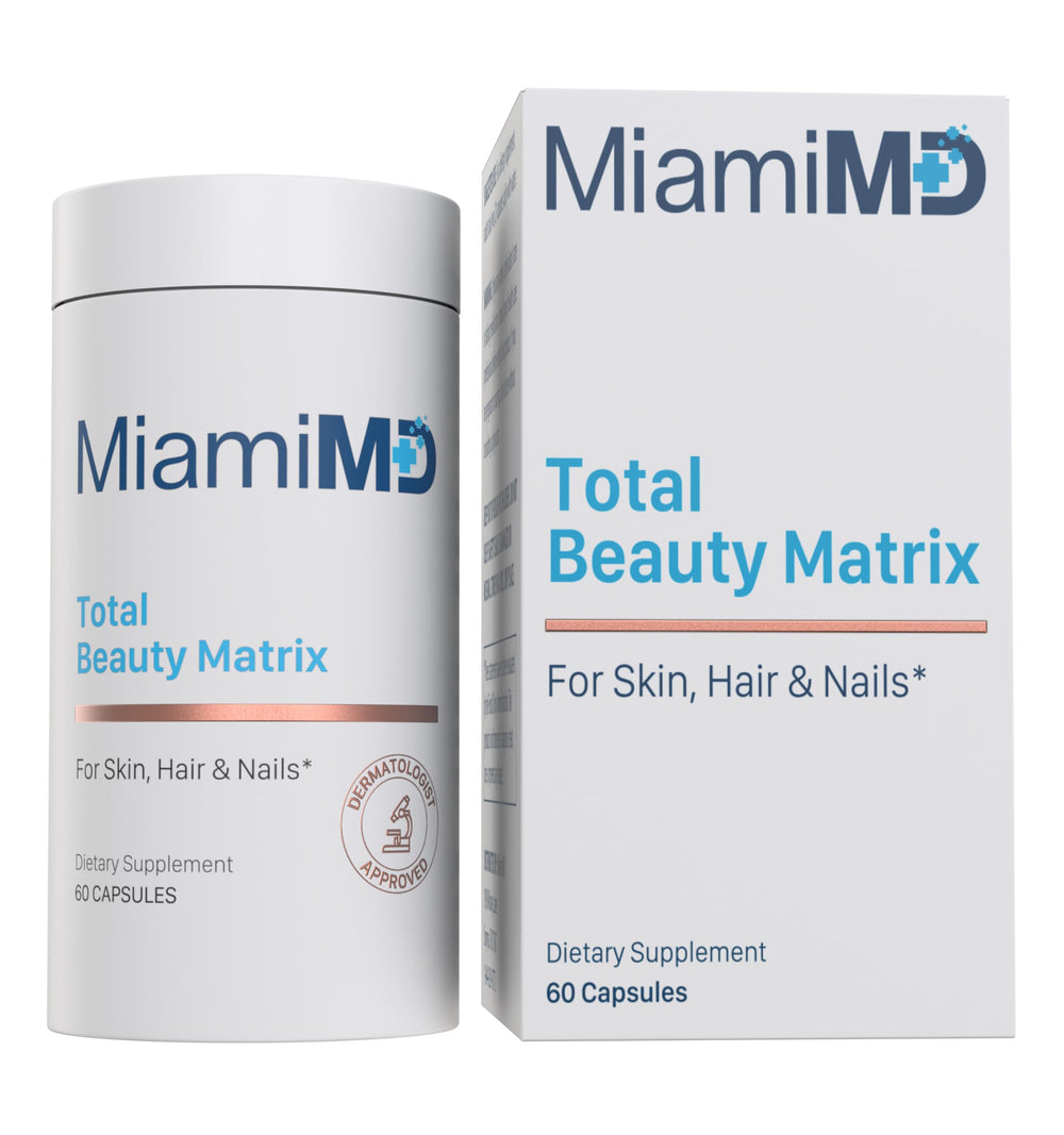 MiamiMD Total Beauty Matrix collagen capsules bottle for daily beauty routine.