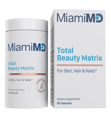 MiamiMD Total Beauty Matrix collagen capsules bottle for daily beauty routine.