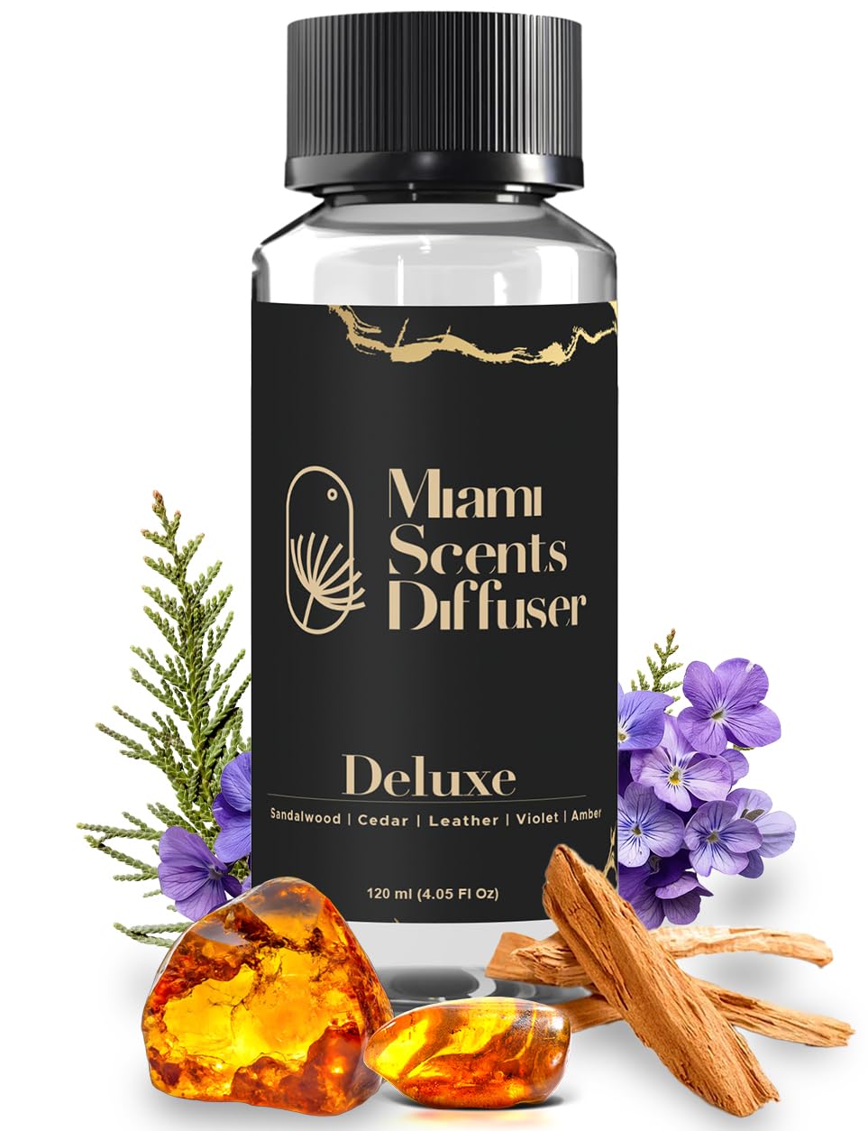 Miami Scents Diffuser Deluxe Silk bottle pour highlights easy refilling and elegant ambiance.