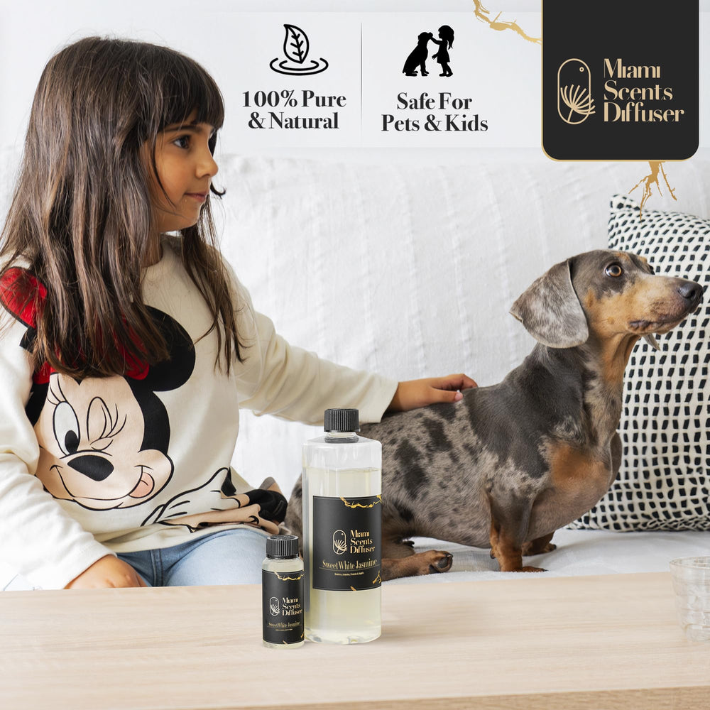 Miami Scents Diffuser White Jasmine Bloom spa setting evokes calm and spa-like ambiance