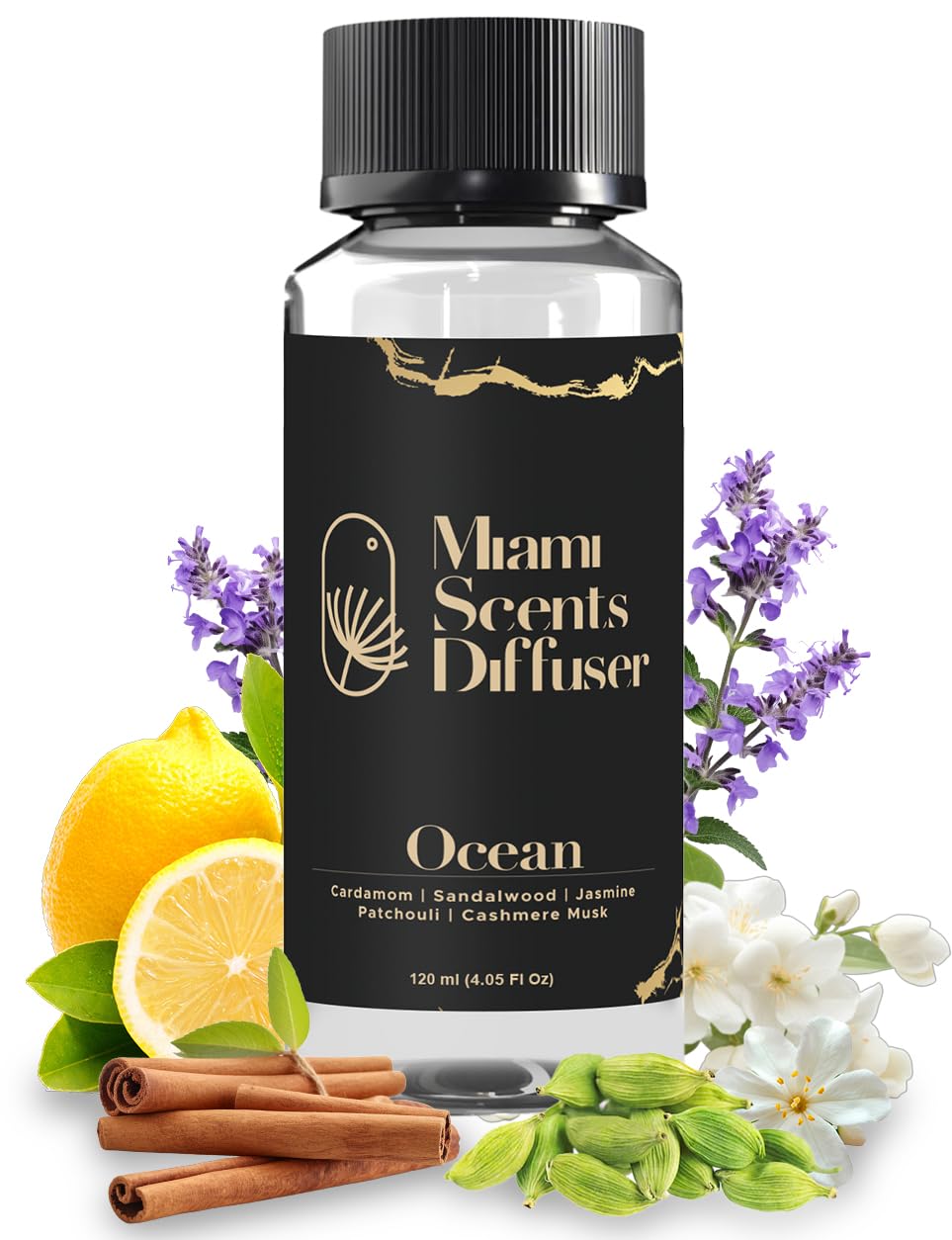 Miami Scents Ocean Whisper bottle front, premium refill for lasting aroma