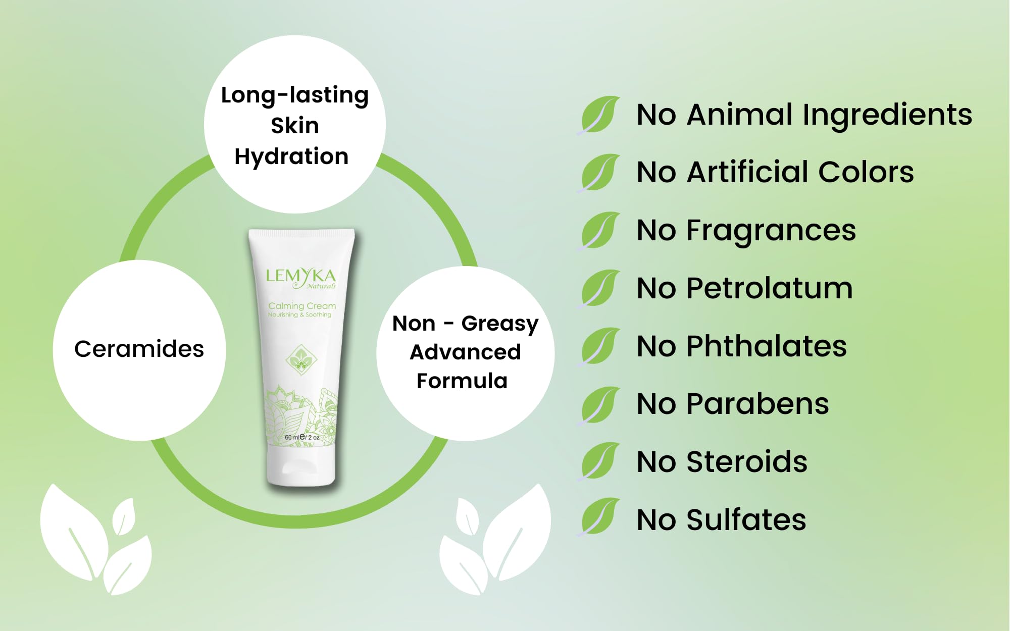 Michaderm LEMYKA cream with aloe highlights soothing aloe ingredient.